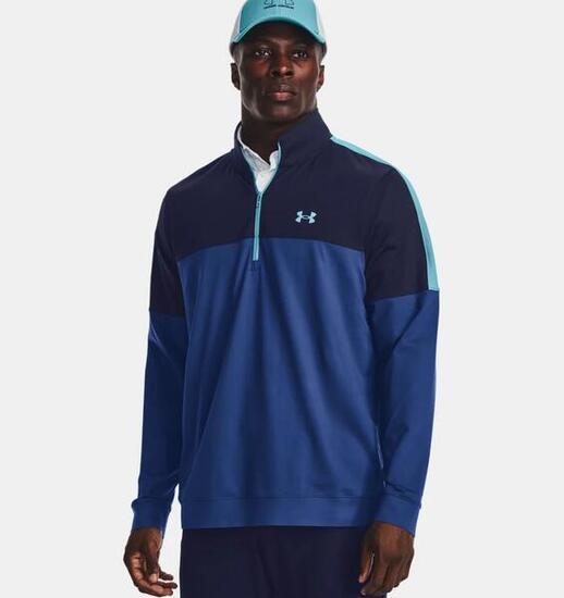 SWEAT 1/4 ZIP UNDER ARMOUR GOLF BLEU
