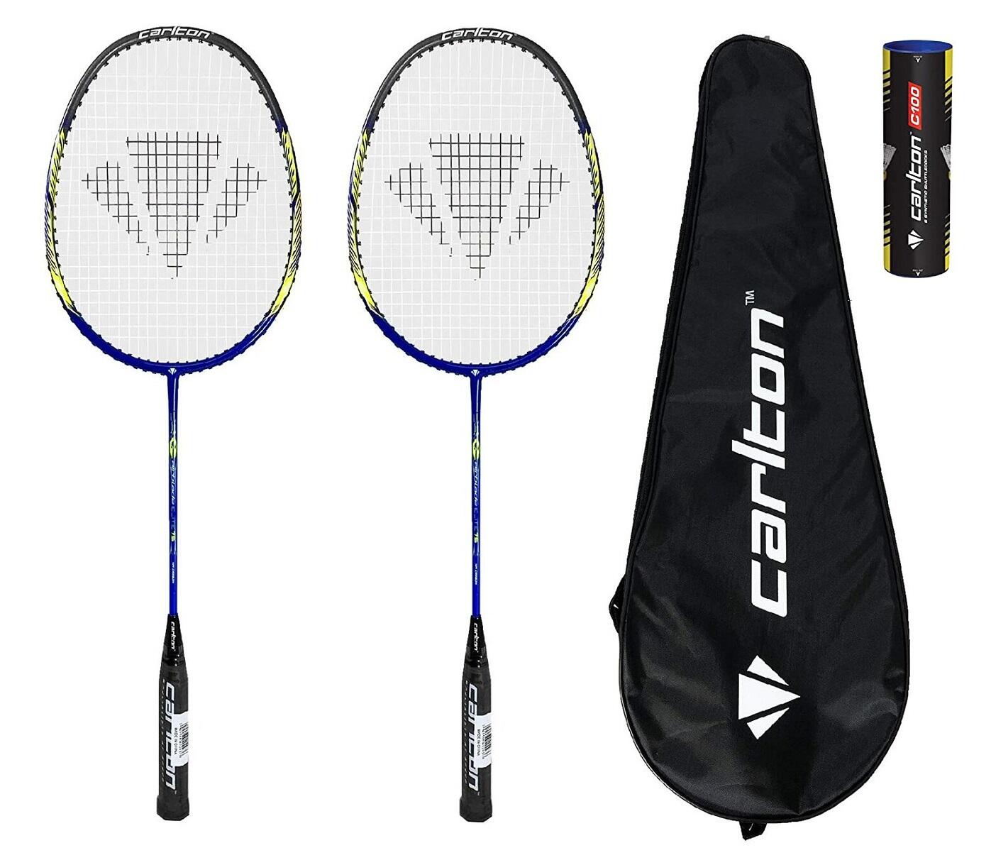 Carlton Airblade Elite 75 Badminton Racket Twin Set, Covers & Shuttles 1/3