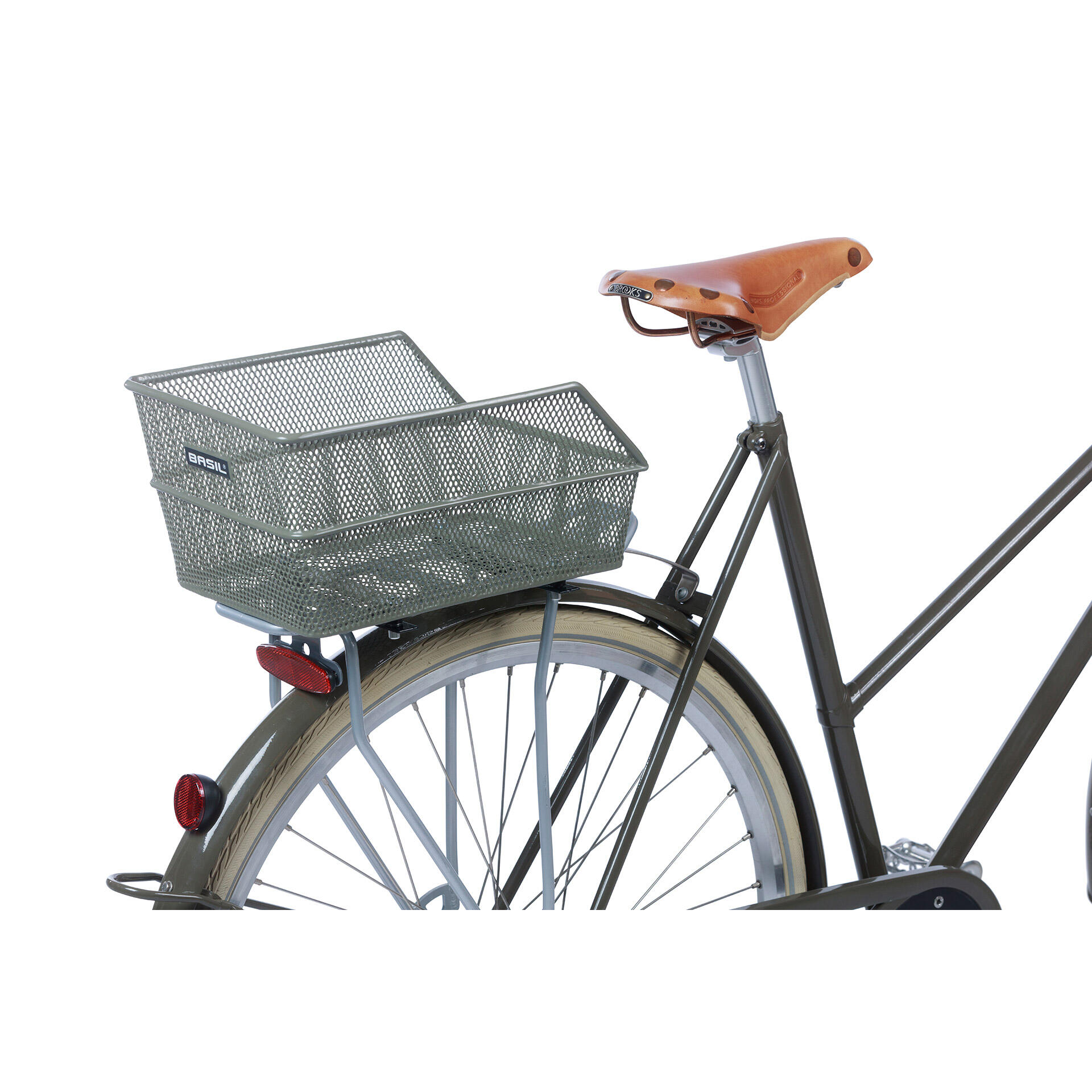 Panier à vélo Cento S FM avec fixation fixe 31 x 21 x 9 cm - vert olive 5/6