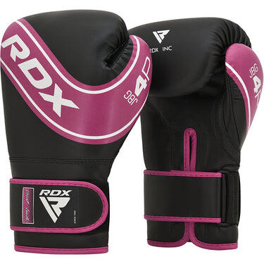 Luvas de boxe infantis 4b robo - 6 onças - rosa/preto