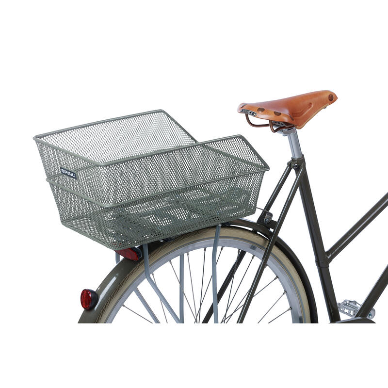 Panier à vélo Cento FM avec fixation fixe 38 x 24 x 11 cm - vert olive