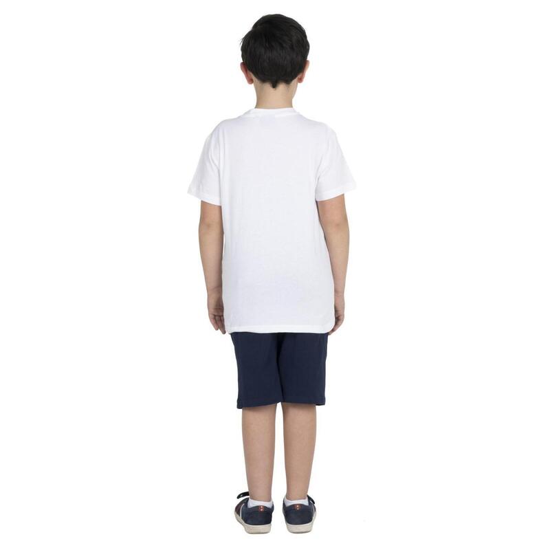 Camiseta infantil básica com estampa de logo
