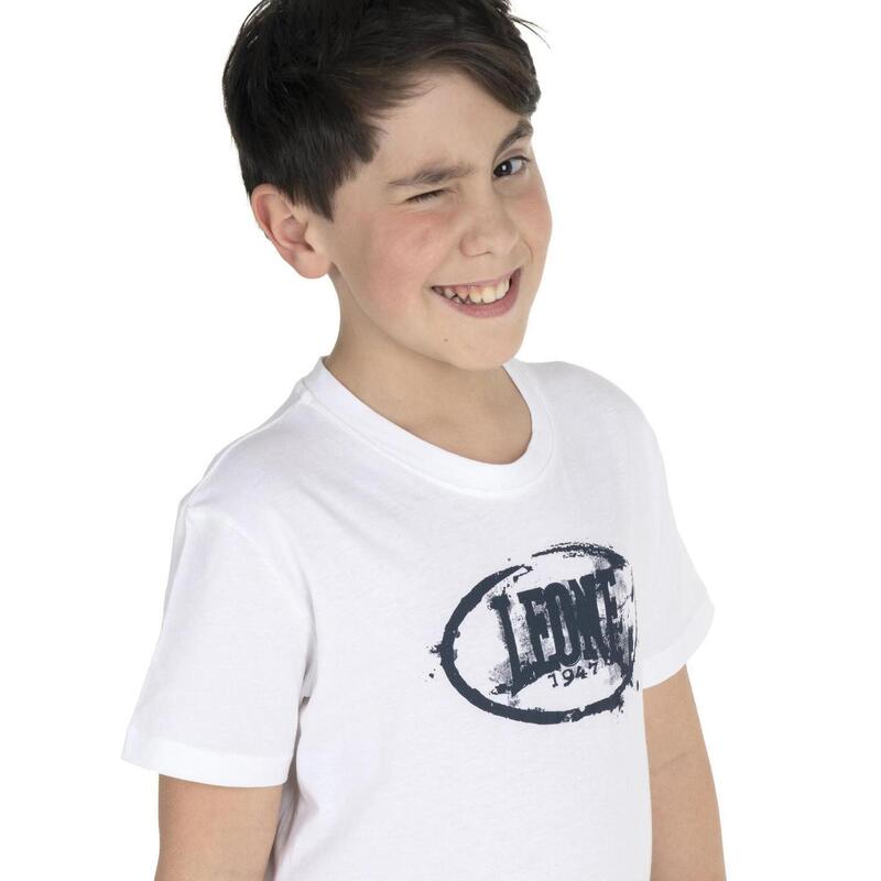 Camiseta infantil básica com estampa de logo