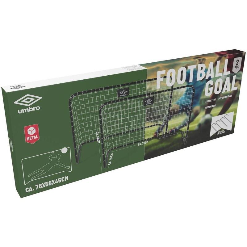 Zestaw 2 bramek do piłki nożnej z siatką Umbro 78x56x45cm