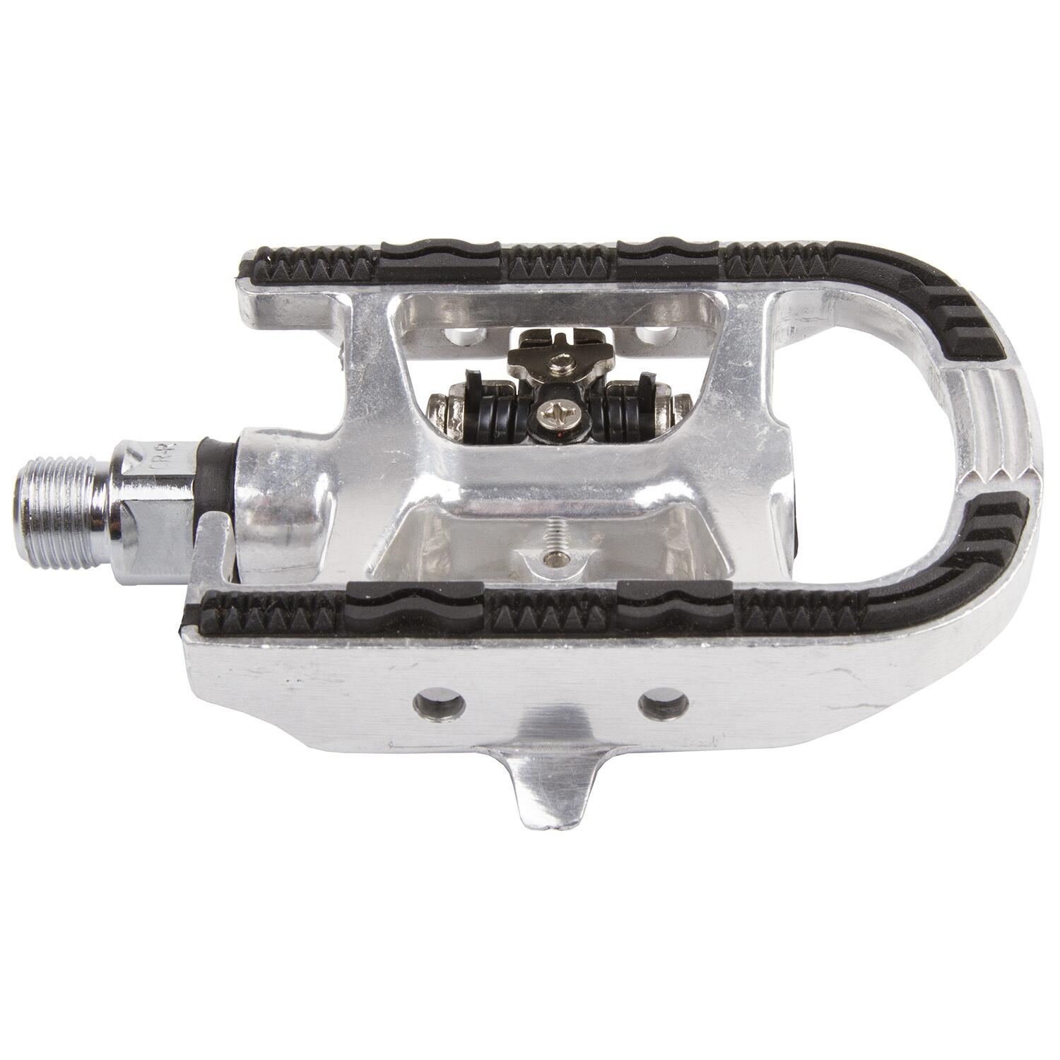 M-Wave Pédales combinées SPD set Silver 2/4