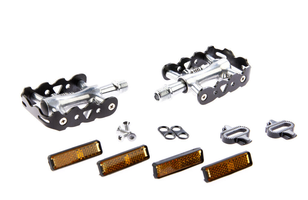 Jeu de pédales VTT E combi SPD - noir/argent 2/4