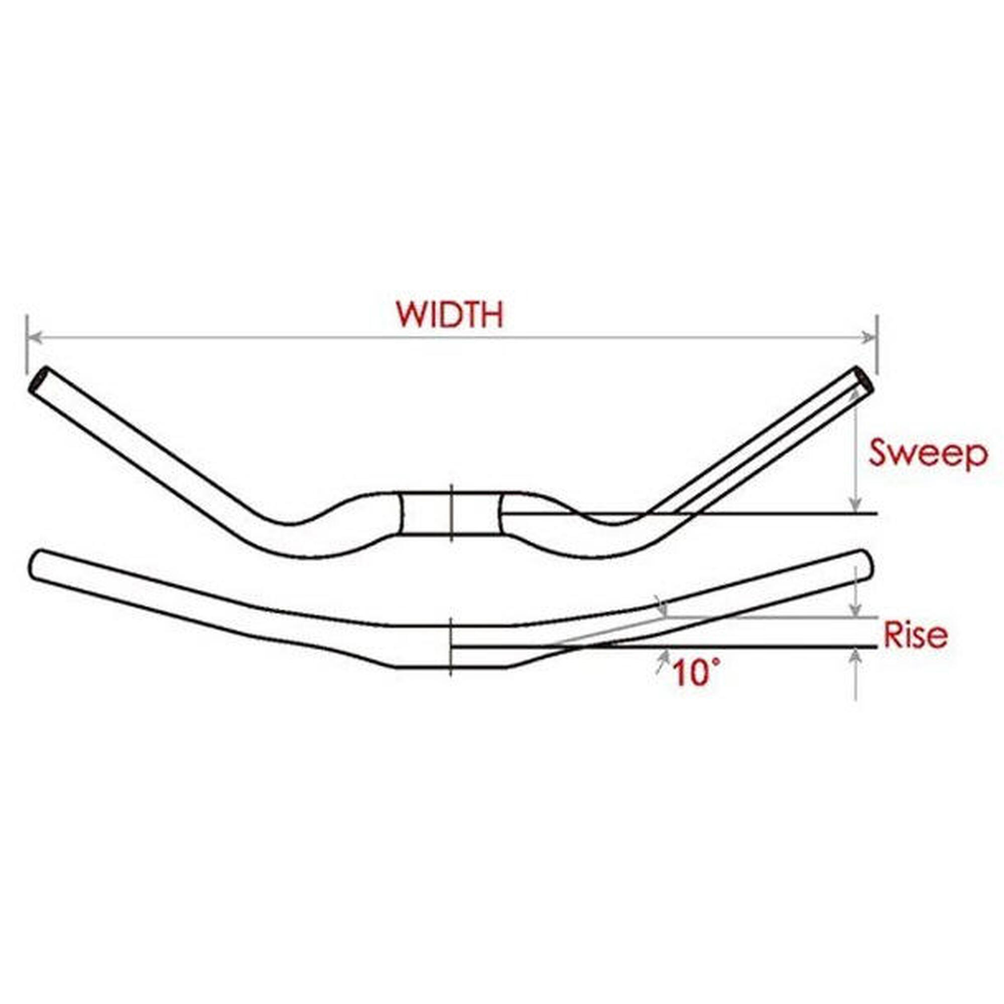 Stuur Noirette Ø31.8 / B=630mm 35° gebogen - mat zwart