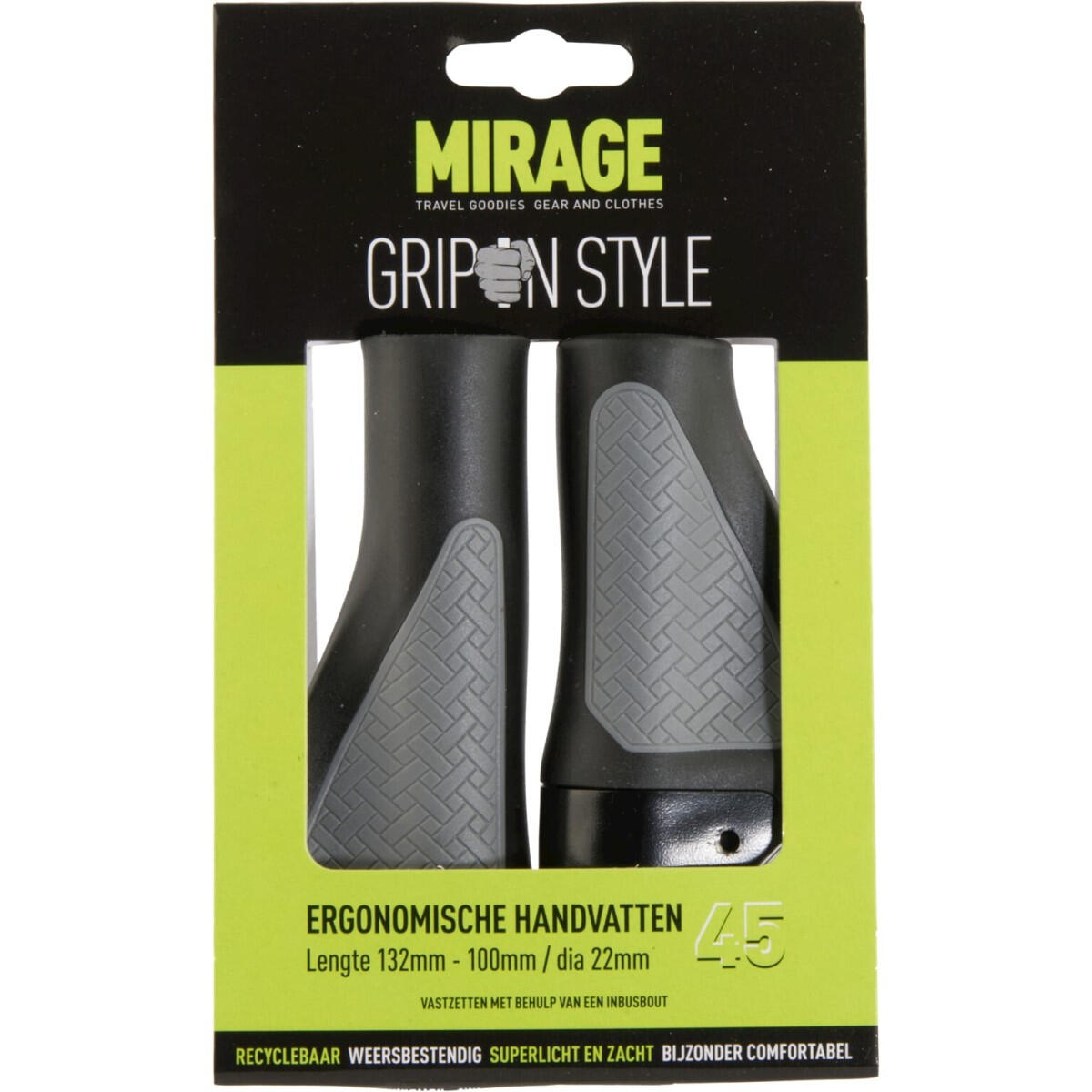 Mirage Fahrradgriffe - Ergonomisch, Bequem und Langlebig - Schwarz und Grau 1/2