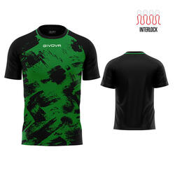 Camiseta de Fútbol Givova Art Verde/Negro Poliéster