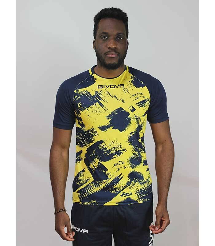 Koszulka Sportowa Givova Art 2XL - Fluo Żółty/Niebieski