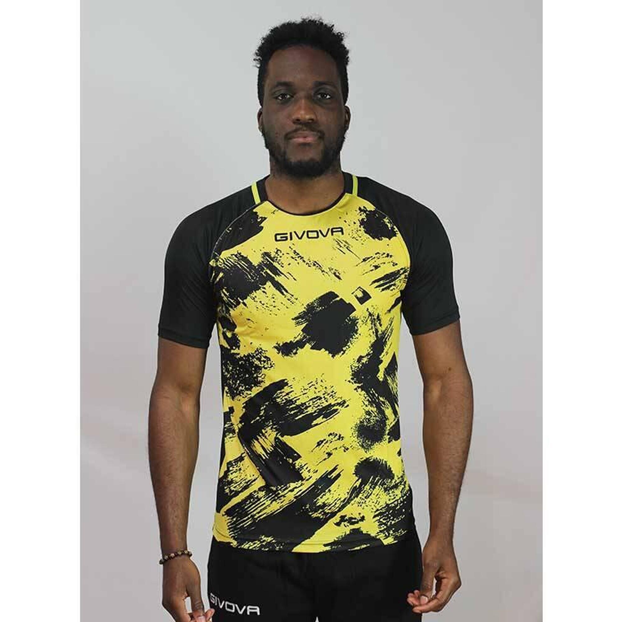 Camiseta de Fútbol Givova Art Amarillo/Negro Poliéster