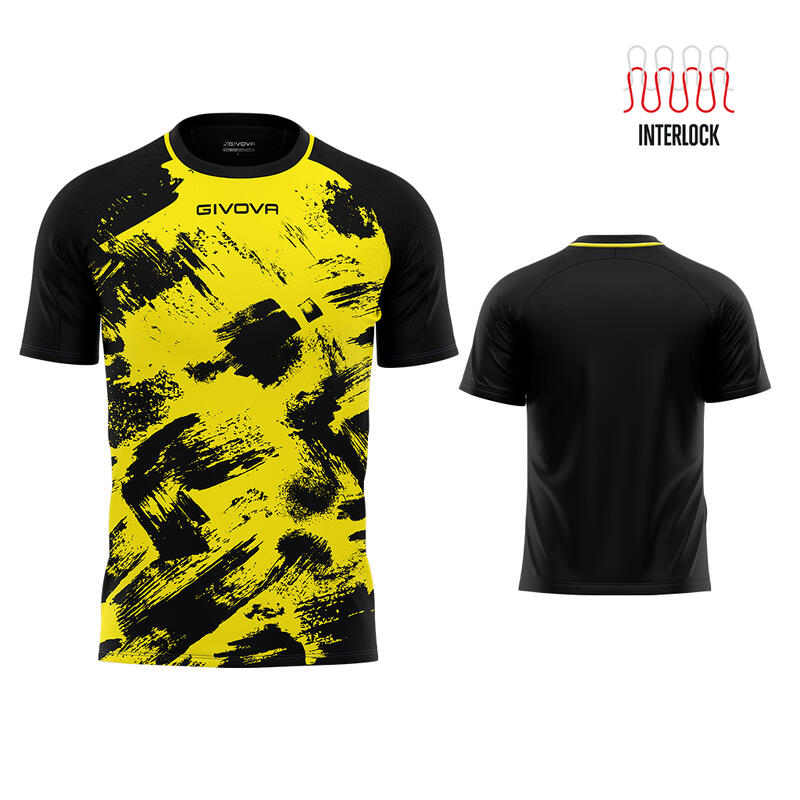 Camiseta de Fútbol Givova Art Amarillo/Negro Poliéster