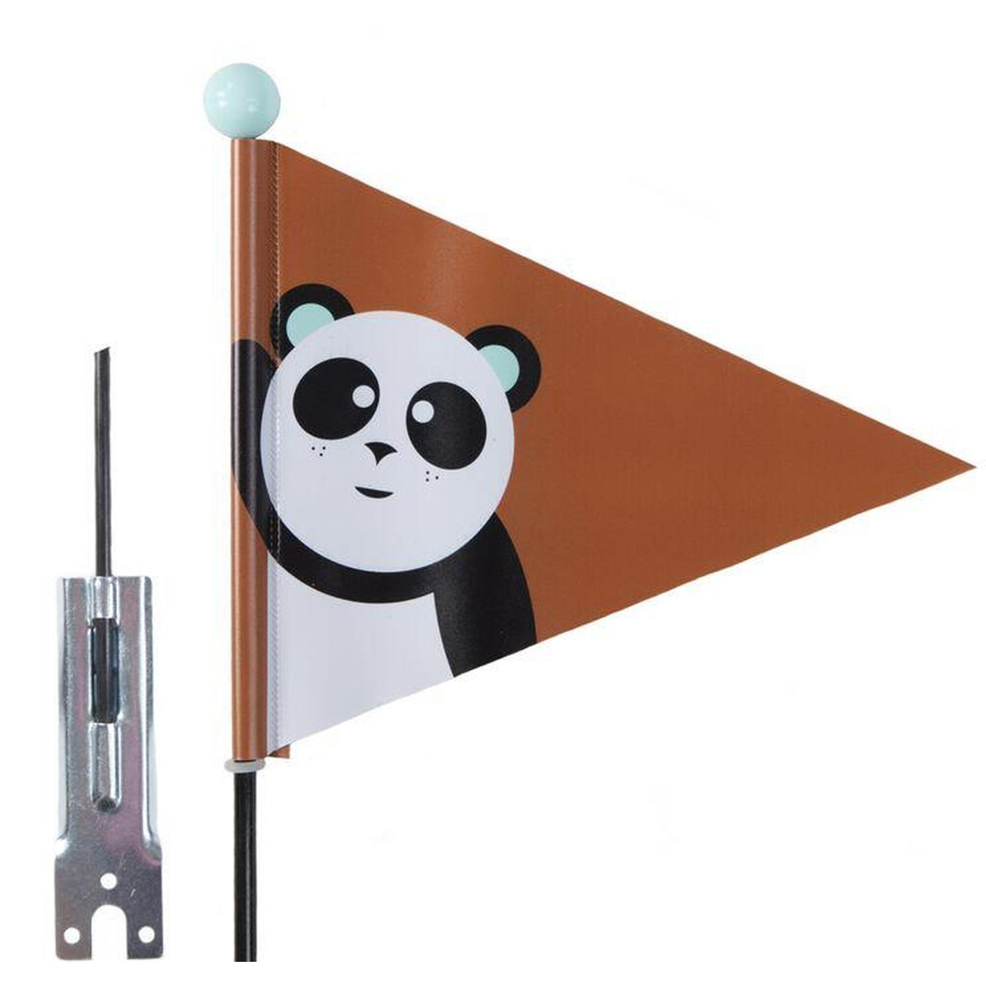 Beveiligingsvlag Pexkids Panda Braun met een Panda -print