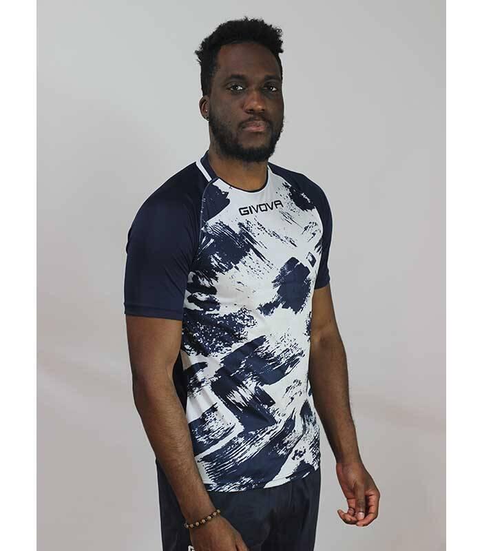 T-shirt uomo givova bianco /blu 3/4