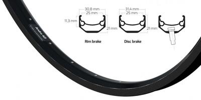 Ryde andra 40 24 inch (507) zwarte disc velg 32 gaats