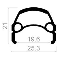 Rodi Velg Web 19 28" / 622 x 19C 36 gaats 14G zwart met velgrand