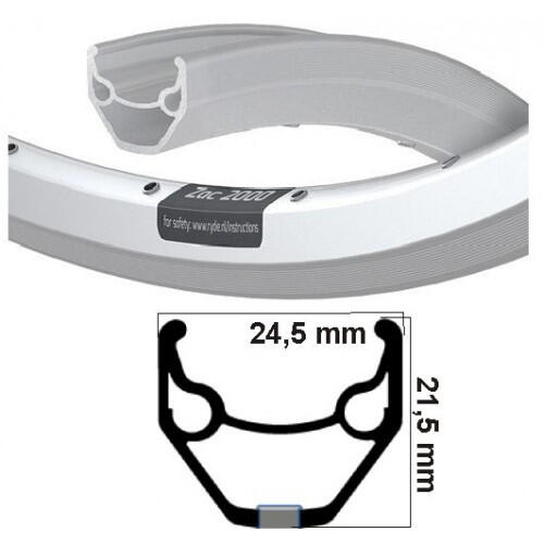 RYDE Ryde Velg ZAC 2000 Zilver 28 Inch 32 Gaats 14G ETRTO 622