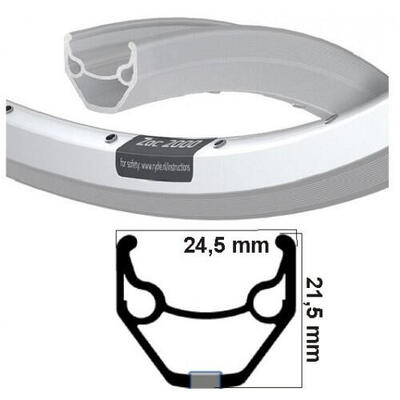 Ryde velg zac 2000 zilver 28 inch 32 gaats 14g etrto 622