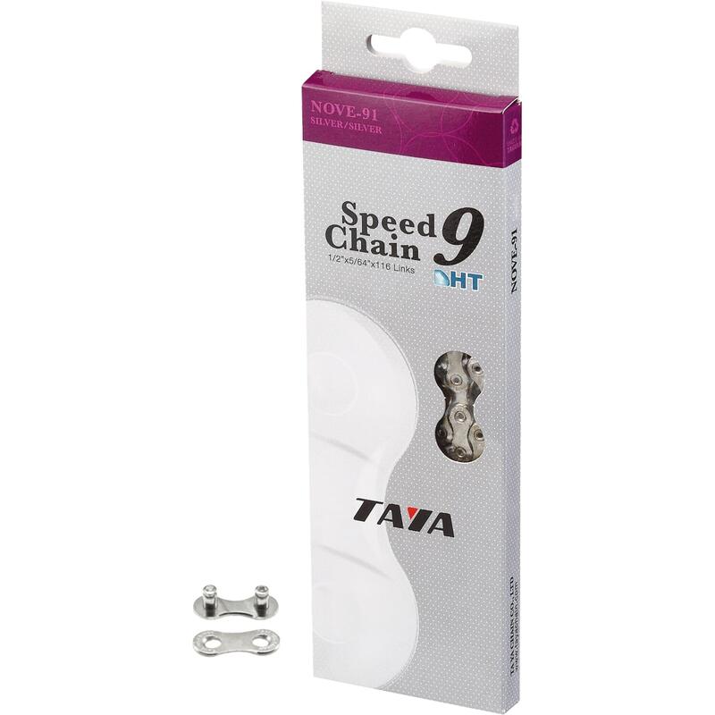 Taya Chain Nove 9 vitesses argent, 1/2x5/64 116L Convient pour E-Bike (emballage