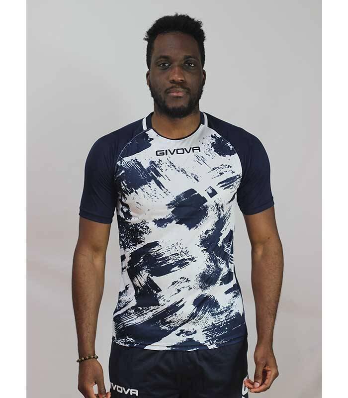 T-shirt Givova Art Sports Biały/Niebieski 2XL dla Mężczyzn