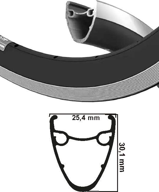 RYDE RYDE Dutch 19 R 28 Inch Aluminium Velg - Zwart/Zilver - 32 Gaats