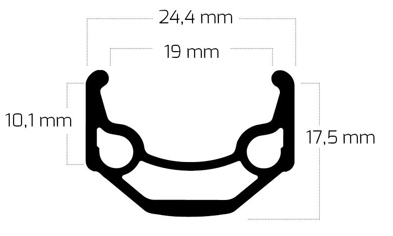 Ryde velg zac 19 26" / 559 x 19c aluminium 36 gaats 14g zwart 3/3