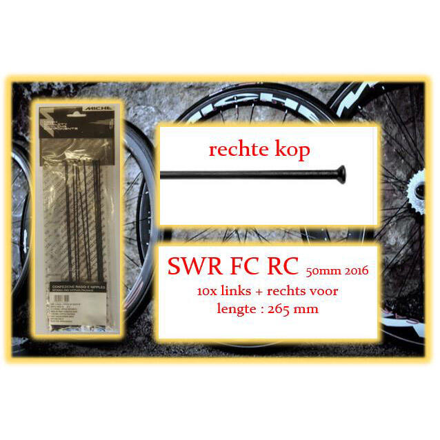 Miche Spaak+nip. 10x LV+RV SWR FC RC 50mm draadvelg 2016