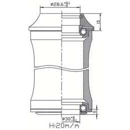 Tecora Ball Head SS44 28.6 ZS44 30 1.1 8 ”Schwarz 2/2