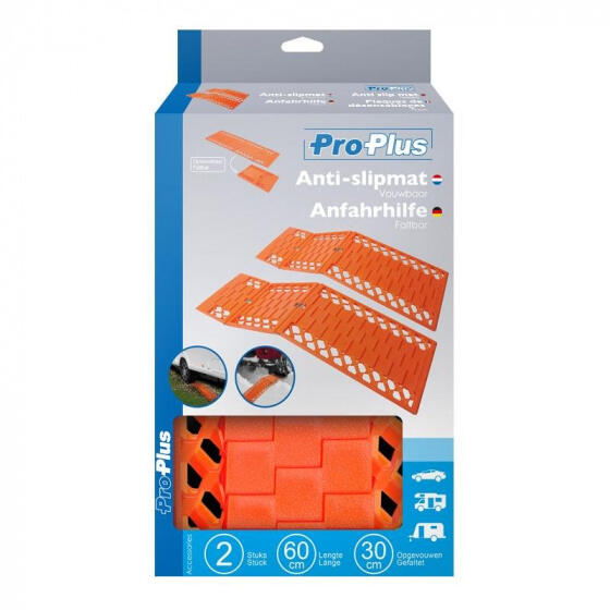 Proplus Vouwbare Anti-slipmat voor Voetruigne 60 cm Oranje 2 stuks