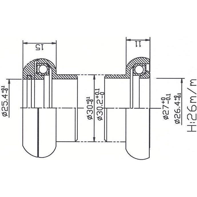 Tecora balhoofdstel 1 inch voorvork aluminium 26.4 conus zwart 2/2