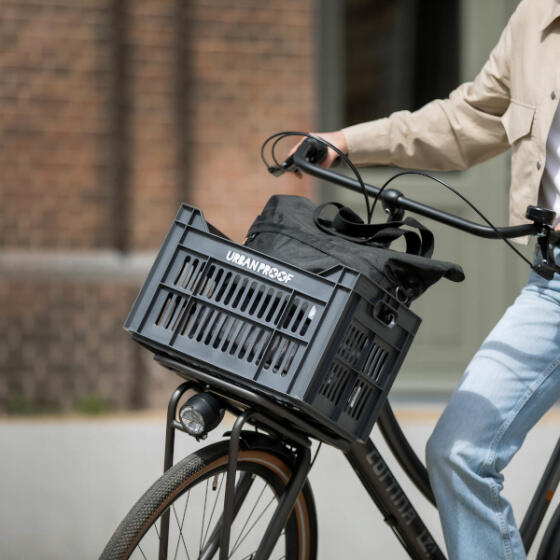 Gerecyclede fietskrat 30 liter - zwart