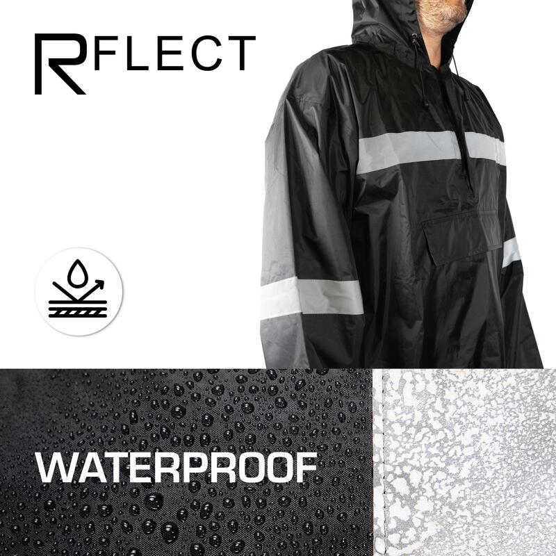 CE-goedgekeurde poncho met hoge zichtbaarheid R Flect Waterproof