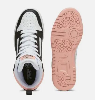 Puma - Rebound v6 bco/negro/rosa 393831-07 4/5