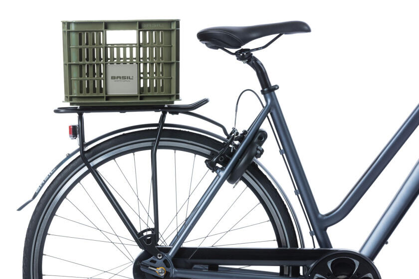 Caisse de vélo Basil S - 17,5 litres - vert - parfaite pour vos courses 6/7