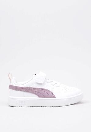Baskets de basketball enfants à scratch PUMA RICKIE - Blanc