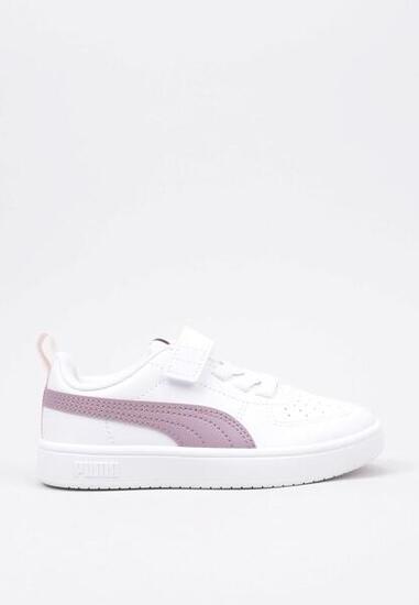 Baskets de basketball enfants à scratch PUMA RICKIE - Blanc
