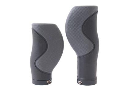 Jeu de poignées Ergo 3 composants Noir 128/90mm - 2 côtés ouverts