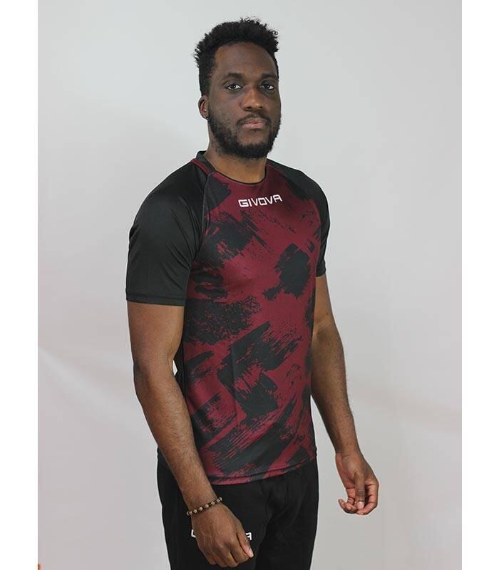 T-shirt uomo givova granata/nero 3/4