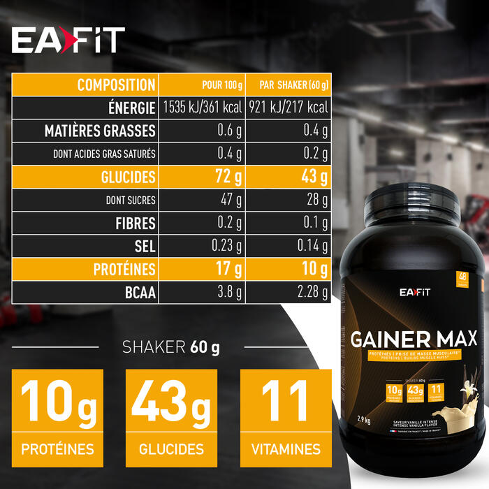 EAFIT Gainer Max Vanille Intense 2,9 kg 3/7