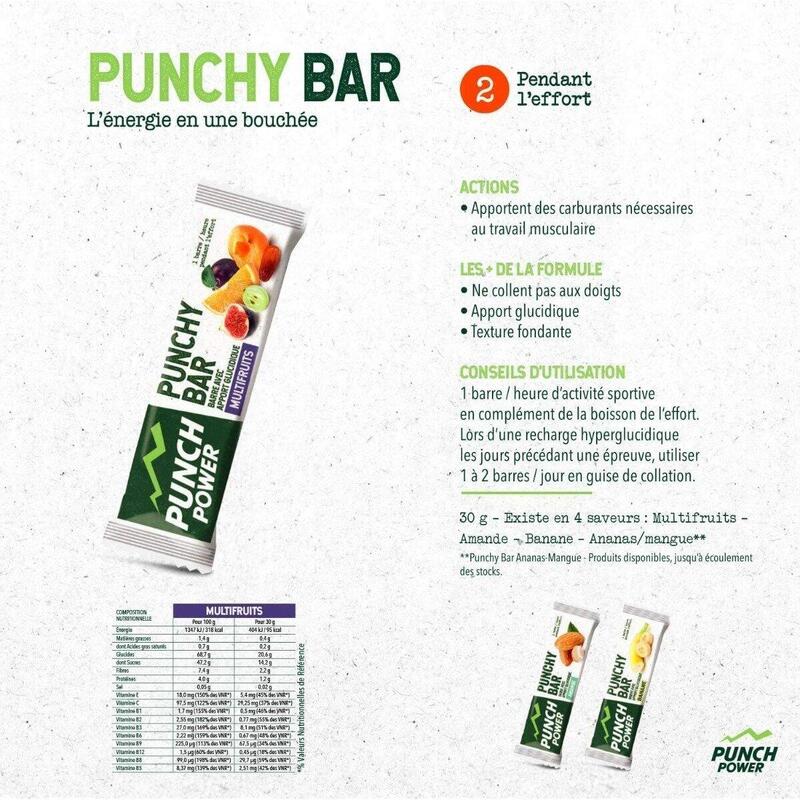 Punch Power Punchybar - Barre énergétique - Banane - Lot de 40