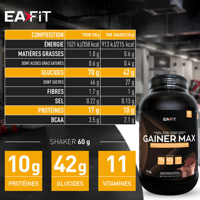 EAFIT Gainer Max Double Chocolat 2.9 kg 5/7