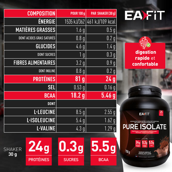 Pure Whey Isolate Cioccolato EAFit – barattolo da 750 g 4/7