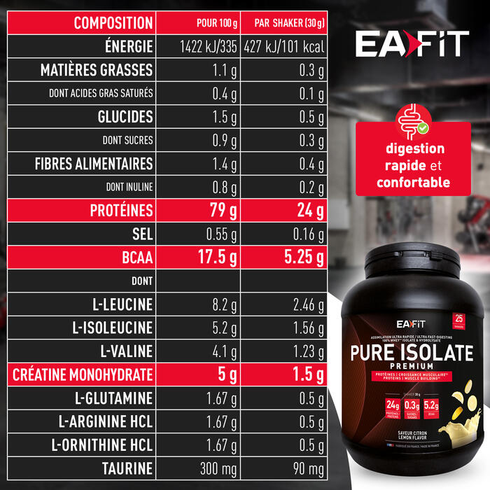EAFIT Pure Isolate Premium Citron 750g 3/7