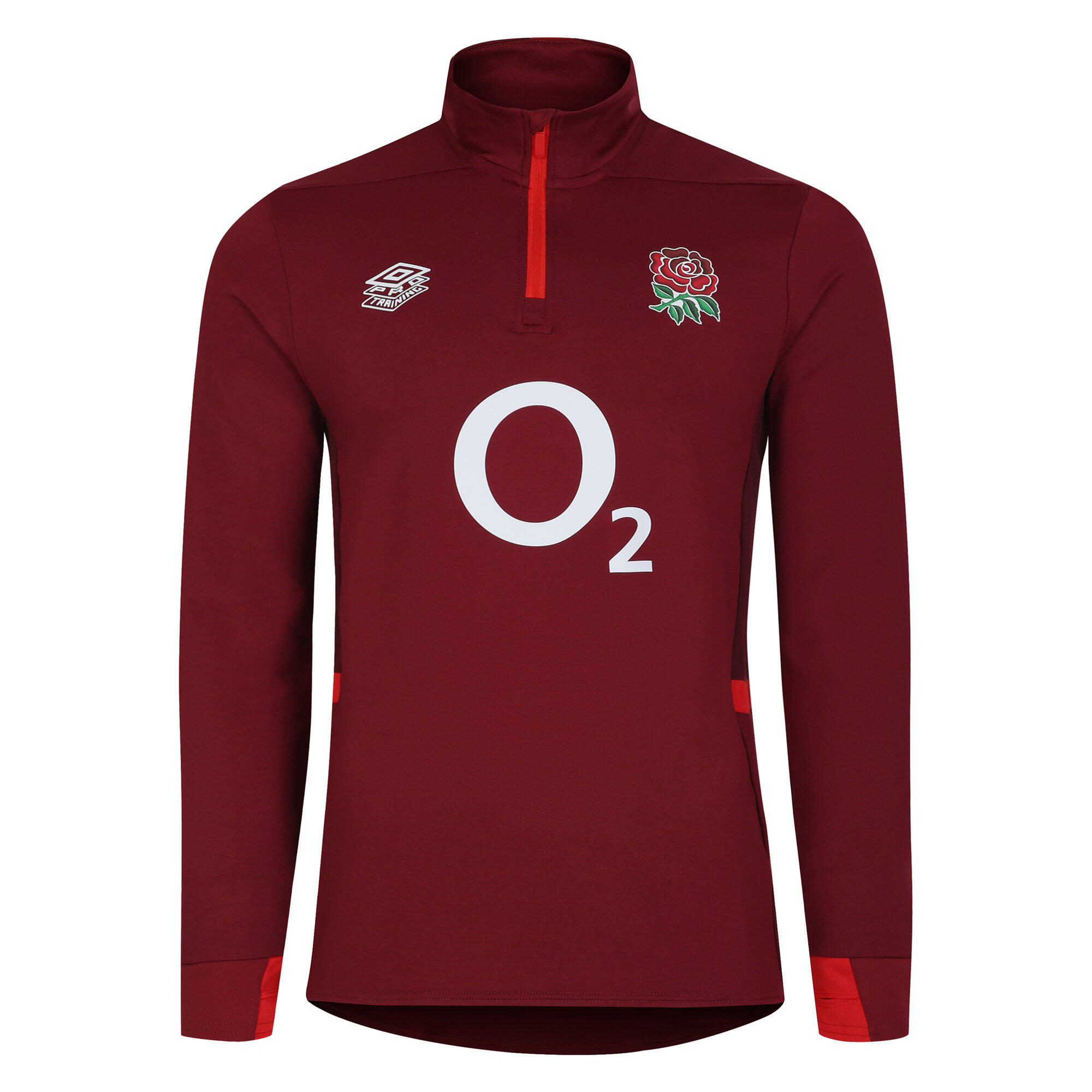 UMBRO Mens 23/24 England Rugby Midlayer (Tibetan Red/Zinfandel/Flame Scarlet)