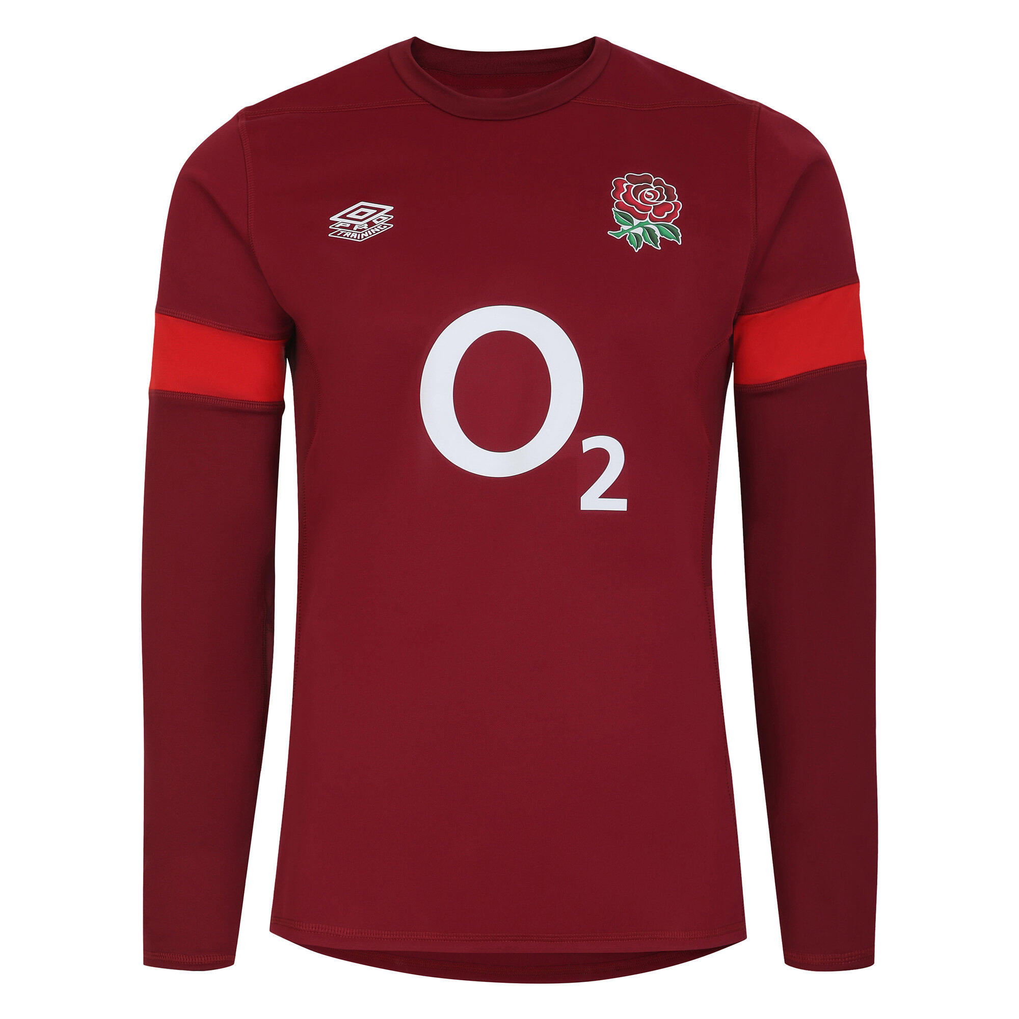 UMBRO Mens England Rugby 23/24 Drill Top (Tibetan Red/Flame Scarlet)