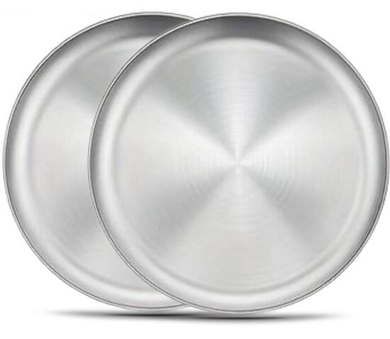 Edelstahl Teller 17 cm D 2 Pack Camping Trekking Picknick Zelten