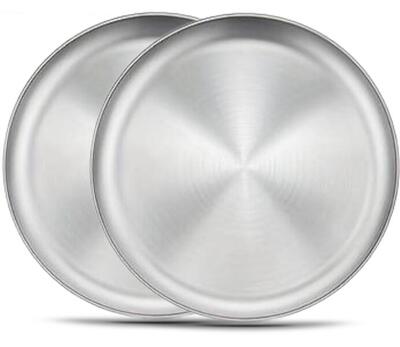Edelstahl Teller 2 Pack für Camping Outdoor Trekking 20 cm D 103 Gram