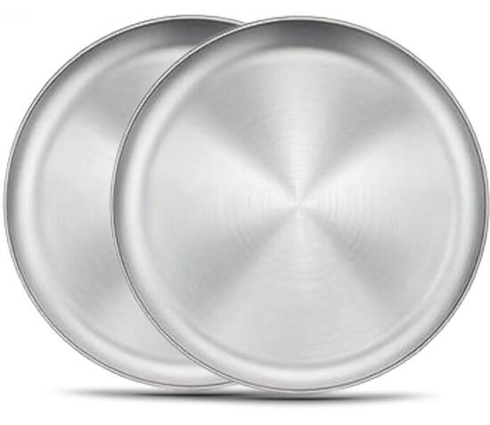 Edelstahl Teller 2 Pack für Camping Outdoor Trekking 20 cm D 103 Gram