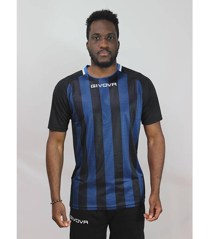 Givova Rugby T-shirt Zwart-Blauw - Comfort en Duurzaamheid 2/5