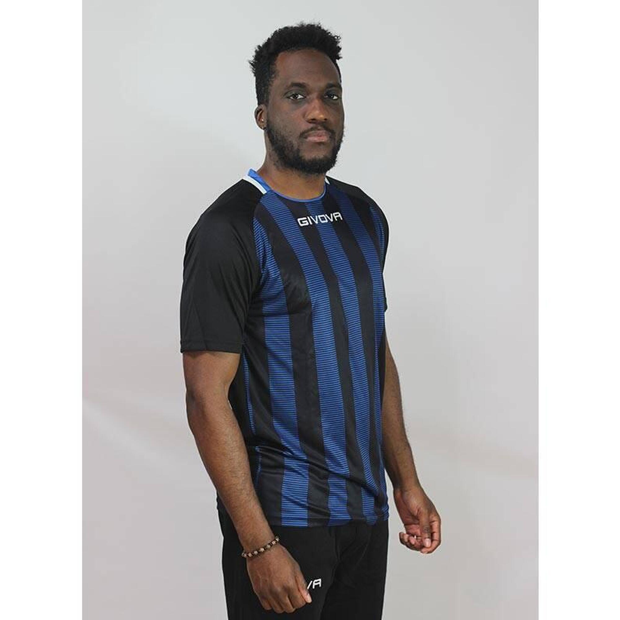 Tricouri de rugby Givova bărbați negru-albastru L-respirabil și durabil